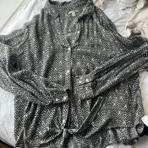 Amuse society button up and tie blouse